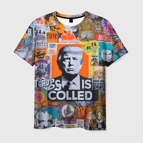 Мужская футболка 3D с принтом Donald Trump   american сollage в Новосибирске, 100% полиэфир | прямой крой, круглый вырез горловины, длина до линии бедер | 