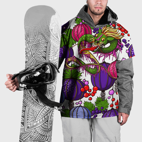 Накидка на куртку 3D с принтом Дракончик и китайские фонарики в Тюмени, 100% полиэстер |  | 
