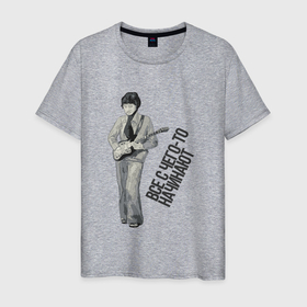 Мужская футболка хлопок с принтом Гитарист из прошлого в Белгороде, 100% хлопок | прямой крой, круглый вырез горловины, длина до линии бедер, слегка спущенное плечо. | 