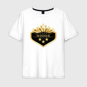 Мужская футболка хлопок Oversize с принтом Победитель символ в Петрозаводске, 100% хлопок | свободный крой, круглый ворот, “спинка” длиннее передней части | 