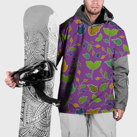 Накидка на куртку 3D с принтом Веточки и листья в Петрозаводске, 100% полиэстер |  | Тематика изображения на принте: 