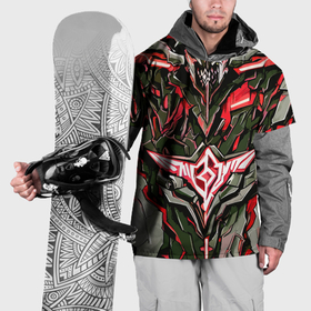 Накидка на куртку 3D с принтом Камень и красная эмблема , 100% полиэстер |  | Тематика изображения на принте: 