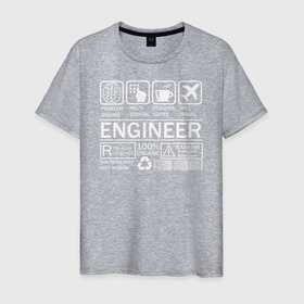 Мужская футболка хлопок с принтом Знаки инженера в Курске, 100% хлопок | прямой крой, круглый вырез горловины, длина до линии бедер, слегка спущенное плечо. | 