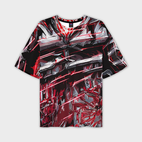 Мужская футболка oversize 3D с принтом Кровавый красный металл в Белгороде,  |  | 