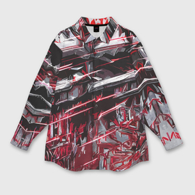 Мужская рубашка oversize 3D с принтом Кровавый красный металл в Петрозаводске,  |  | Тематика изображения на принте: 