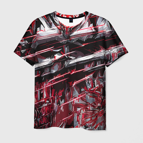 Мужская футболка 3D с принтом Кровавый красный металл в Белгороде, 100% полиэфир | прямой крой, круглый вырез горловины, длина до линии бедер | 