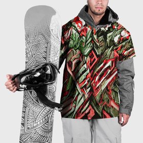 Накидка на куртку 3D с принтом Адский каменный доспех красный в Курске, 100% полиэстер |  | 