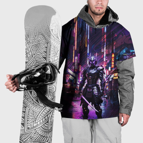 Накидка на куртку 3D с принтом Кибернетический самурай с катаной в Курске, 100% полиэстер |  | Тематика изображения на принте: 