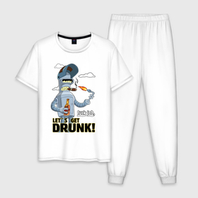 Мужская пижама хлопок с принтом К черту работу   давайте выпьем в Тюмени, 100% хлопок | брюки и футболка прямого кроя, без карманов, на брюках мягкая резинка на поясе и по низу штанин
 | 