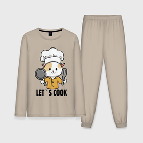 Мужская пижама с лонгсливом хлопок с принтом Давайте готовить ,  |  | 