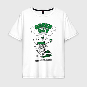 Мужская футболка хлопок Oversize с принтом Green day basket case в Курске, 100% хлопок | свободный крой, круглый ворот, “спинка” длиннее передней части | Тематика изображения на принте: 