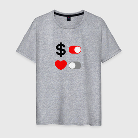 Мужская футболка хлопок с принтом Love of money в Курске, 100% хлопок | прямой крой, круглый вырез горловины, длина до линии бедер, слегка спущенное плечо. | Тематика изображения на принте: 