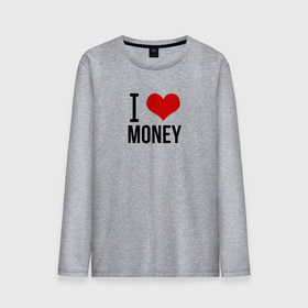 Мужской лонгслив хлопок с принтом I love money в Белгороде, 100% хлопок |  | Тематика изображения на принте: 