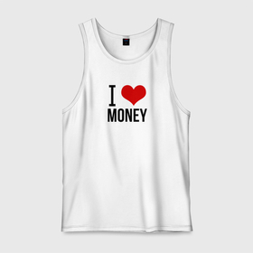 Мужская майка хлопок с принтом I love money в Курске, 100% хлопок |  | Тематика изображения на принте: 