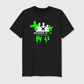 Мужская футболка хлопок Slim с принтом Bastards of 69 green day tribute в Курске, 92% хлопок, 8% лайкра | приталенный силуэт, круглый вырез ворота, длина до линии бедра, короткий рукав | Тематика изображения на принте: 