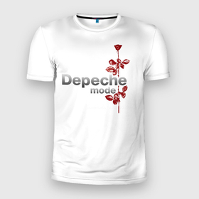 Мужская футболка 3D Slim с принтом Depeche Mode   Violation rose в Санкт-Петербурге, 100% полиэстер с улучшенными характеристиками | приталенный силуэт, круглая горловина, широкие плечи, сужается к линии бедра | 