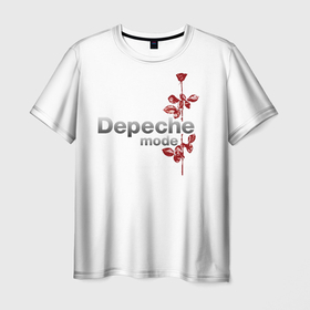 Мужская футболка 3D с принтом Depeche Mode   Violation rose в Екатеринбурге, 100% полиэфир | прямой крой, круглый вырез горловины, длина до линии бедер | 