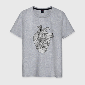 Мужская футболка хлопок с принтом Раненое сердце в Курске, 100% хлопок | прямой крой, круглый вырез горловины, длина до линии бедер, слегка спущенное плечо. | 