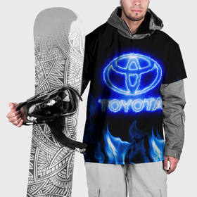 Накидка на куртку 3D с принтом Toyota neon fire в Петрозаводске, 100% полиэстер |  | 