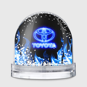 Игрушка Снежный шар с принтом Toyota neon fire в Петрозаводске, Пластик | Изображение внутри шара печатается на глянцевой фотобумаге с двух сторон | 