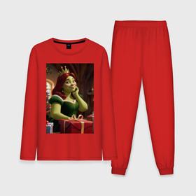 Мужская пижама с лонгсливом хлопок с принтом Фиона с подарками в Кировске,  |  | Тематика изображения на принте: 