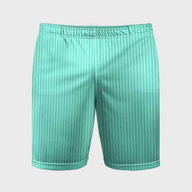 Мужские шорты спортивные с принтом Мятный тонкие полосы ,  |  | Тематика изображения на принте: 