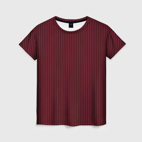 Женская футболка 3D с принтом Тёмно красный вертикальные полосы в Екатеринбурге, 100% полиэфир ( синтетическое хлопкоподобное полотно) | прямой крой, круглый вырез горловины, длина до линии бедер | 