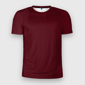 Мужская футболка 3D Slim с принтом Тёмно красный вертикальные полосы в Курске, 100% полиэстер с улучшенными характеристиками | приталенный силуэт, круглая горловина, широкие плечи, сужается к линии бедра | 