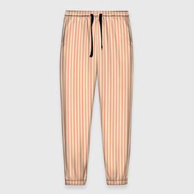 Мужские брюки 3D с принтом Бледный персиковый вертикальные полосы в Новосибирске, 100% полиэстер | манжеты по низу, эластичный пояс регулируется шнурком, по бокам два кармана без застежек, внутренняя часть кармана из мелкой сетки | 