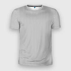 Мужская футболка 3D Slim с принтом Светло серый полосатый , 100% полиэстер с улучшенными характеристиками | приталенный силуэт, круглая горловина, широкие плечи, сужается к линии бедра | 