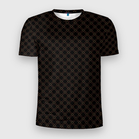 Мужская футболка 3D Slim с принтом Чёрный в клетку в Тюмени, 100% полиэстер с улучшенными характеристиками | приталенный силуэт, круглая горловина, широкие плечи, сужается к линии бедра | 