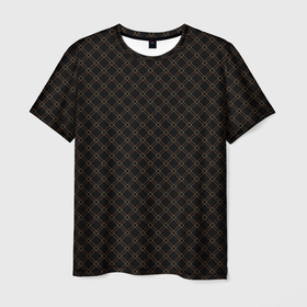 Мужская футболка 3D с принтом Чёрный в клетку в Санкт-Петербурге, 100% полиэфир | прямой крой, круглый вырез горловины, длина до линии бедер | 