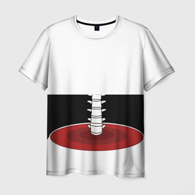 Мужская футболка 3D с принтом Иллюзия позвоночника в Курске, 100% полиэфир | прямой крой, круглый вырез горловины, длина до линии бедер | 