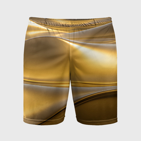 Мужские шорты спортивные с принтом Золотые волны металла в Тюмени,  |  | 