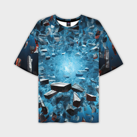 Мужская футболка oversize 3D с принтом Взрыв мелких плит в Кировске,  |  | 