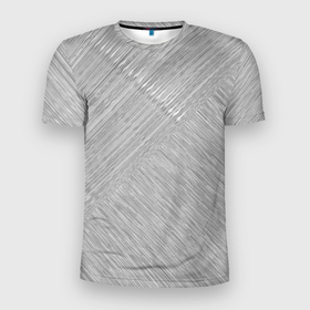 Мужская футболка 3D Slim с принтом Серый полосатый , 100% полиэстер с улучшенными характеристиками | приталенный силуэт, круглая горловина, широкие плечи, сужается к линии бедра | 