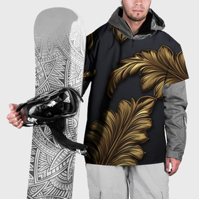 Накидка на куртку 3D с принтом Золотые узоры  в виде  листьев в Санкт-Петербурге, 100% полиэстер |  | 