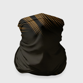 Бандана-труба 3D с принтом Тонкие золотые листья на черном фоне в Санкт-Петербурге, 100% полиэстер, ткань с особыми свойствами — Activecool | плотность 150‒180 г/м2; хорошо тянется, но сохраняет форму | 