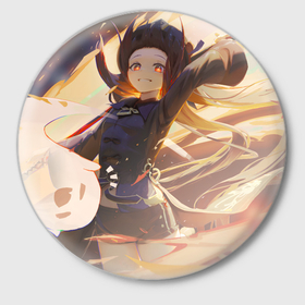 Значок с принтом Genshin Impact Ху Тао smile ,  металл | круглая форма, металлическая застежка в виде булавки | Тематика изображения на принте: 