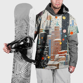 Накидка на куртку 3D с принтом Новогодний город в Санкт-Петербурге, 100% полиэстер |  | 