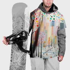 Накидка на куртку 3D с принтом Парк новогоднего города в Тюмени, 100% полиэстер |  | 