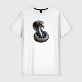 Мужская футболка хлопок Slim с принтом Стальная кобра , 92% хлопок, 8% лайкра | приталенный силуэт, круглый вырез ворота, длина до линии бедра, короткий рукав | 