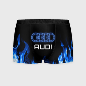 Мужские трусы 3D с принтом Audi neon art в Ухте, 50% хлопок, 50% полиэстер | классическая посадка, на поясе мягкая тканевая резинка | 