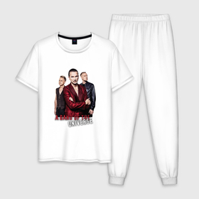 Мужская пижама хлопок с принтом Depeche Mode   a band of the universe в Курске, 100% хлопок | брюки и футболка прямого кроя, без карманов, на брюках мягкая резинка на поясе и по низу штанин
 | 
