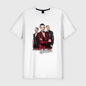 Мужская футболка хлопок Slim с принтом Depeche Mode   a band of the universe в Санкт-Петербурге, 92% хлопок, 8% лайкра | приталенный силуэт, круглый вырез ворота, длина до линии бедра, короткий рукав | 