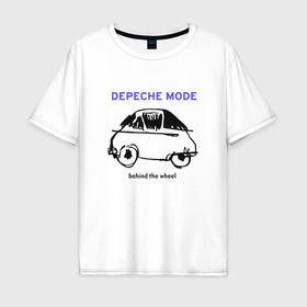 Мужская футболка хлопок Oversize с принтом Depeche Mode   Behind the wheel в Курске, 100% хлопок | свободный крой, круглый ворот, “спинка” длиннее передней части | 