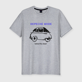 Мужская футболка хлопок Slim с принтом Depeche Mode   Behind the wheel в Санкт-Петербурге, 92% хлопок, 8% лайкра | приталенный силуэт, круглый вырез ворота, длина до линии бедра, короткий рукав | Тематика изображения на принте: 