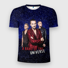Мужская футболка 3D Slim с принтом Depeche Mode   A universe band в Санкт-Петербурге, 100% полиэстер с улучшенными характеристиками | приталенный силуэт, круглая горловина, широкие плечи, сужается к линии бедра | 