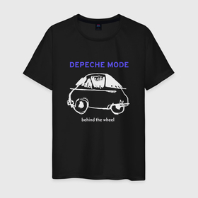Мужская футболка хлопок с принтом Depeche Mode   Behind the wheel в Новосибирске, 100% хлопок | прямой крой, круглый вырез горловины, длина до линии бедер, слегка спущенное плечо. | 