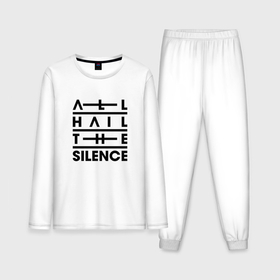 Мужская пижама с лонгсливом хлопок с принтом All Hail The Silence   Logo в Петрозаводске,  |  | 